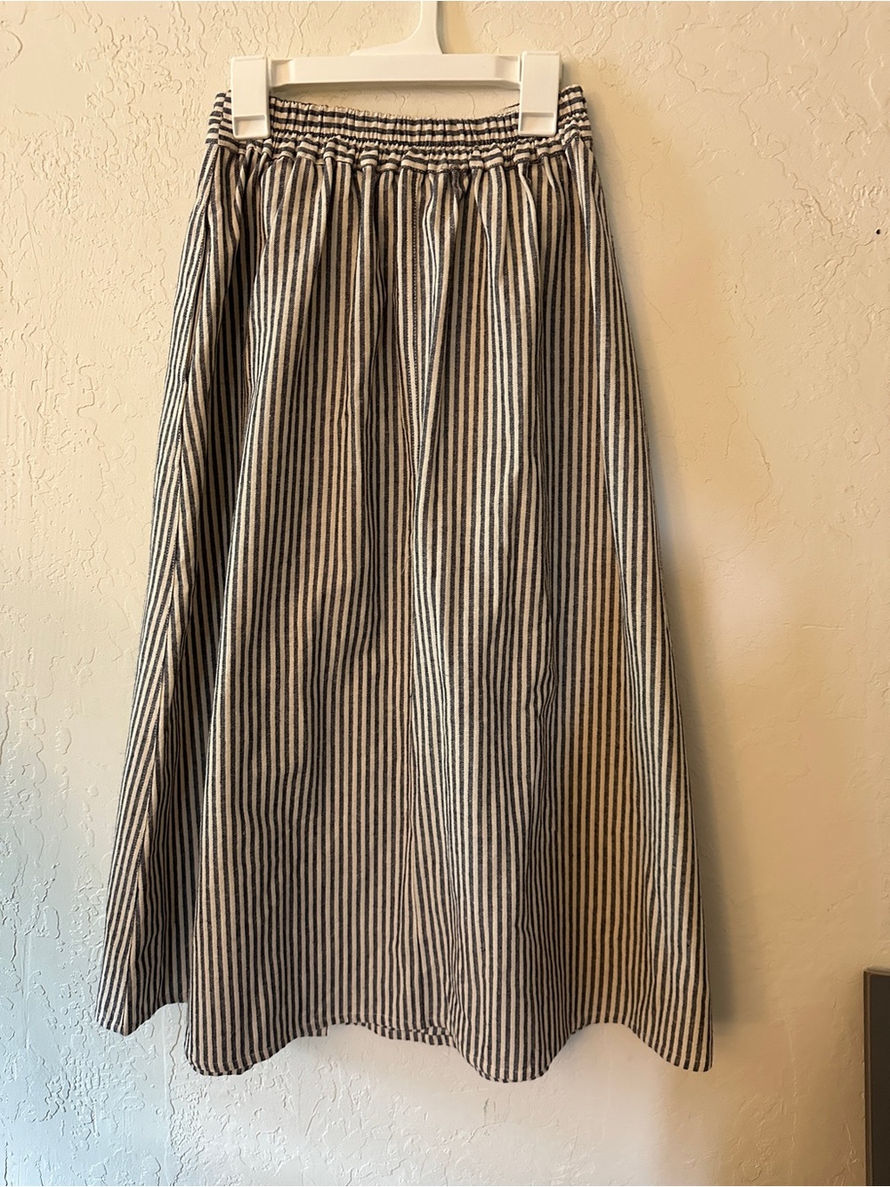 Roolee Navy and White Striped Button-Front Skirt - Picture 3 of 3